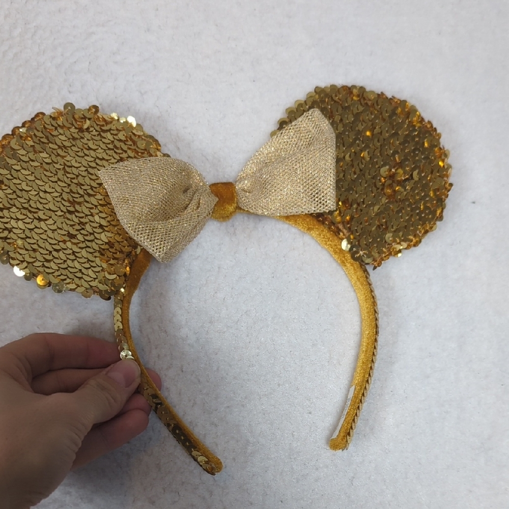 Disney Gold Sequin‎ Mickey Ears Headband